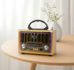 RADIO VINTAGE FM,USB,TF CARD RECARGABLE  KTF-2016 GOLD - Imagen 3