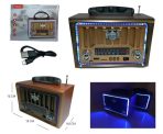 RADIO VINTAGE FM, USB ,TF CARD RECARGABLE SILVER