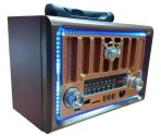 RADIO VINTAGE FM, USB ,TF CARD RECARGABLE SILVER - Imagen 2