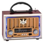 RADIO VINTAGE FM, USB ,TF CARD RECARGABLE SILVER - Imagen 3
