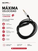 CABLE AUXILIAR CON MANOS LIBRES PREMIUN NETMAK CAB058