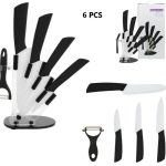SET DE CUCHILLOS CON BASE  JK-4117-01 NEGRO