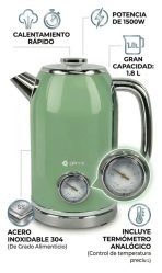 JARRA PAVA ELECTRICA RETRO .8L OR-JEE01 VERDE - Imagen 3