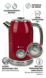 JARRA PAVA ELECTRICA RETRO 1.8L OR-JEE01 ROJA - Imagen 3