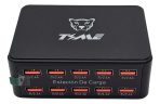 ESTACION DE CARGA TIME 10 PUERTOS USB 60W (SIN CAJA) COLOR NEGRO