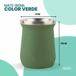 TH-01G MATE TERMICO DE ACERO INOXIDABLE COLOR VERDE