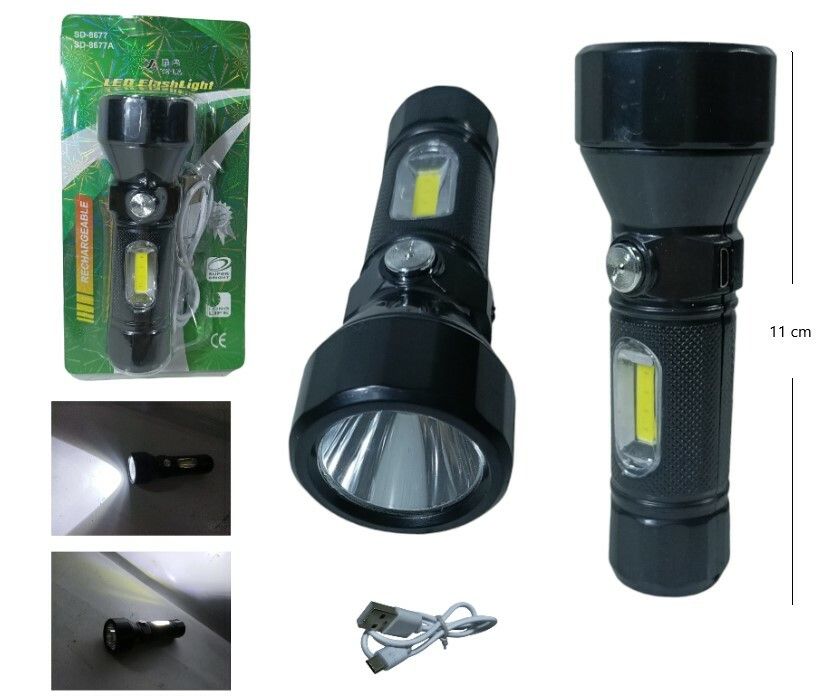 LINTERNA MINI RECARGABLE LED CON ZOOM H- NEGRO LINTERNA MINI RECARGABLE LED CON ZOOM H- NEGRO - Imagen 1