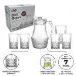 JARRA DE VIDRIO + 6 VASOS DE VIDRIO YZH JS-7040