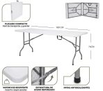 MESA DE CAMPING PLEGABLE BLANCA - Imagen 2