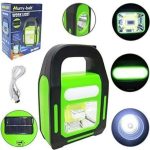 LINTERNA MULTIFUNCIONAL C/PANEL SOLAR HB-9707A-1 (VERDE CLARO Y NEGRA )