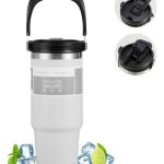 VASO TERMICO CON MANIJA Y SORBETE LD-01 BLANCO