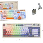 TECLADO INALAMBRICO RGB 2.4 RECARGABLE NOGA BEIGE
