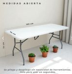MESA DE CAMPING PLEGABLE BLANCA