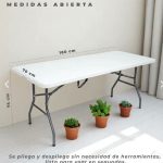 MESA DE CAMPING PLEGABLE BLANCA