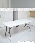 MESA DE CAMPING PLEGABLE BLANCA - Imagen 3
