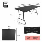MESA PLEGABLE DE CAMPING  COLOR NEGRO NH--MIN