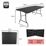 MESA PLEGABLE DE CAMPING  COLOR NEGRO NH--MIN