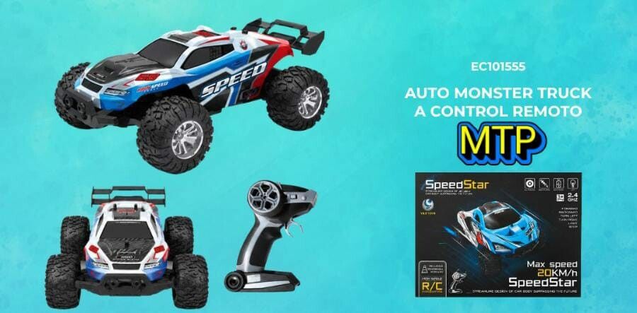 AUTO MONSTER TRUCK A CONTROL REMOTO EC101555 AUTO MONSTER TRUCK A CONTROL REMOTO EC101555 - Imagen 1