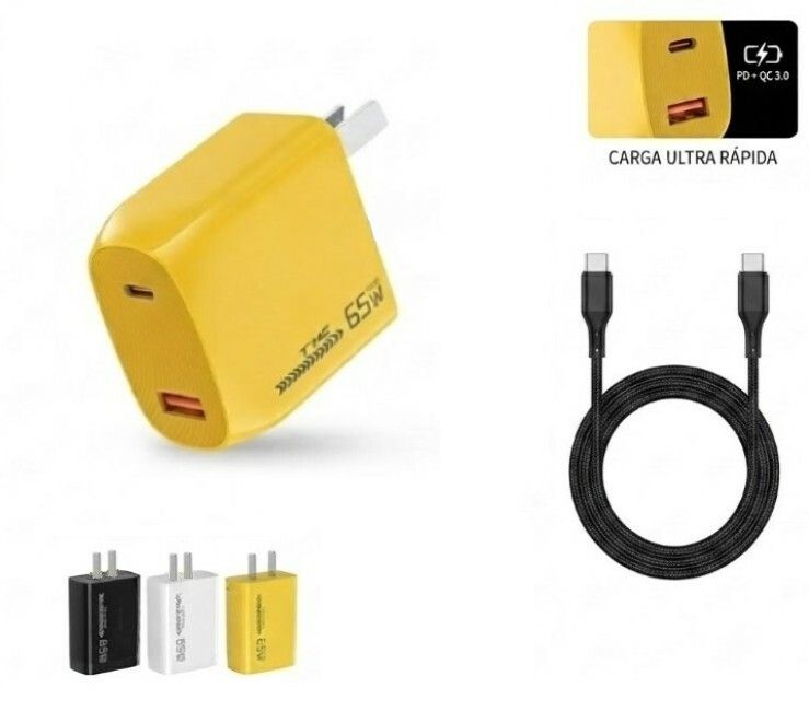CARGADOR CARGA RAPIDA 65W USB CC-59151 NARANJA CARGADOR CARGA RAPIDA 65W USB CC-59151 NARANJA - Imagen 1