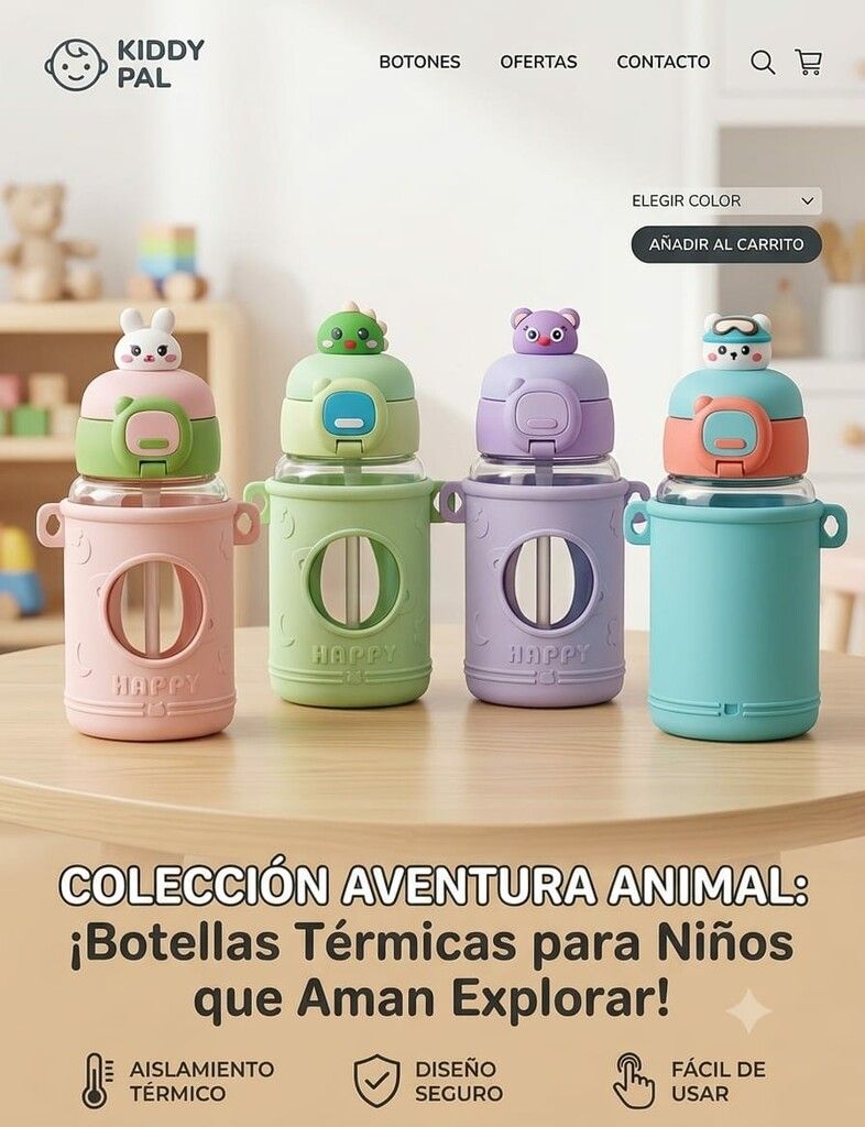BOTELLA INFANTIL TERMICA CONEJO ROSA BOTELLA INFANTIL TERMICA CONEJO ROSA - Imagen 1