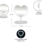 ESPEJO CORAZON MAQUILLAJE C/LUZ LED AJUSTABLE ACC0226