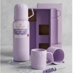 TERMO Y 3 TAZAS METALICAS 500ML LILA
