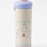BOTELLA TERMICA INFANTIL CELESTE CON TAPA ROSA D263-008