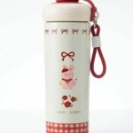 BOTELLA TERMICA INFANTIL BEIGE CON TAPA  ROJA D263-008