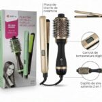 SET PLANCHA DE PELO+CEPILLO 2059
