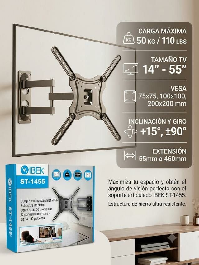 ST-1455 SOPORTE TV 14-55 IBEK ST-1455 SOPORTE TV 14-55 IBEK - Imagen 1