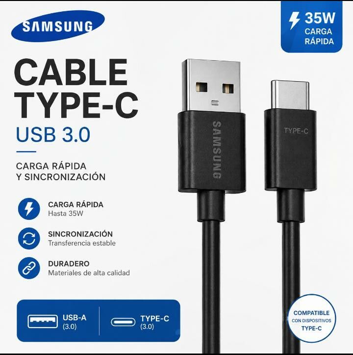 CABLE SAMSUNG TURBO TIPO C EN CAJA CSTS CABLE SAMSUNG TURBO TIPO C EN CAJA CSTS - Imagen 1