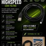 CABLE V8 CON FILTRO HIGHSPEED PARA OS4 CV8 1 METRO