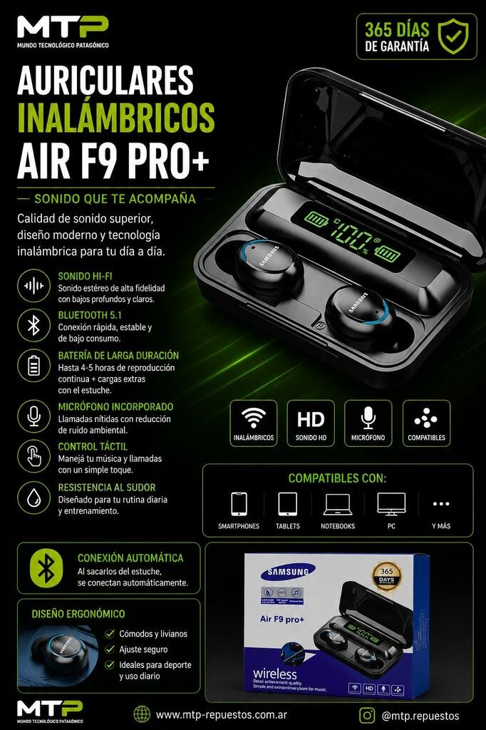 AURICULAR BLUETOOTH F9-5 PRO CAJA NEGRA F9-5N AURICULAR BLUETOOTH F9-5 PRO CAJA NEGRA F9-5N - Imagen 1