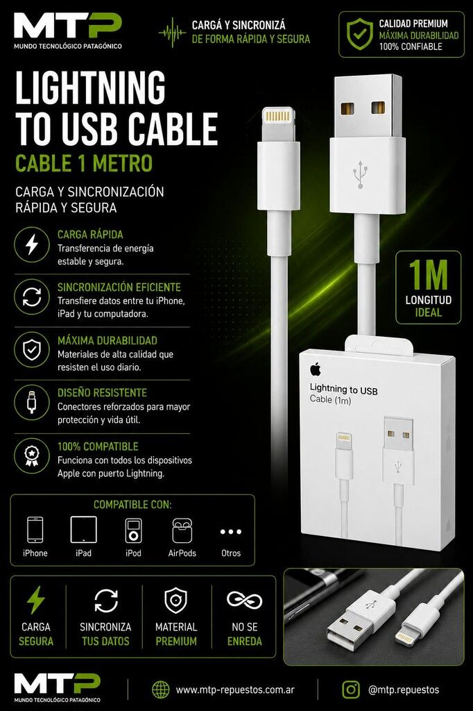 CABLE IPHONE ORIGINAL FOXCONN CIOFOX CABLE IPHONE ORIGINAL FOXCONN CIOFOX - Imagen 1