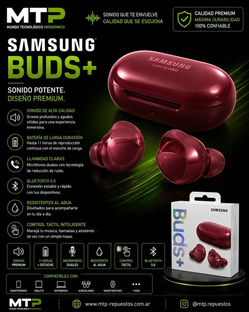 AURICULAR SAMSUNG BUDS+ ASB (CAJA BLANCA UARI ROJO ) AURICULAR SAMSUNG BUDS+ ASB (CAJA BLANCA UARI ROJO ) - Imagen 1