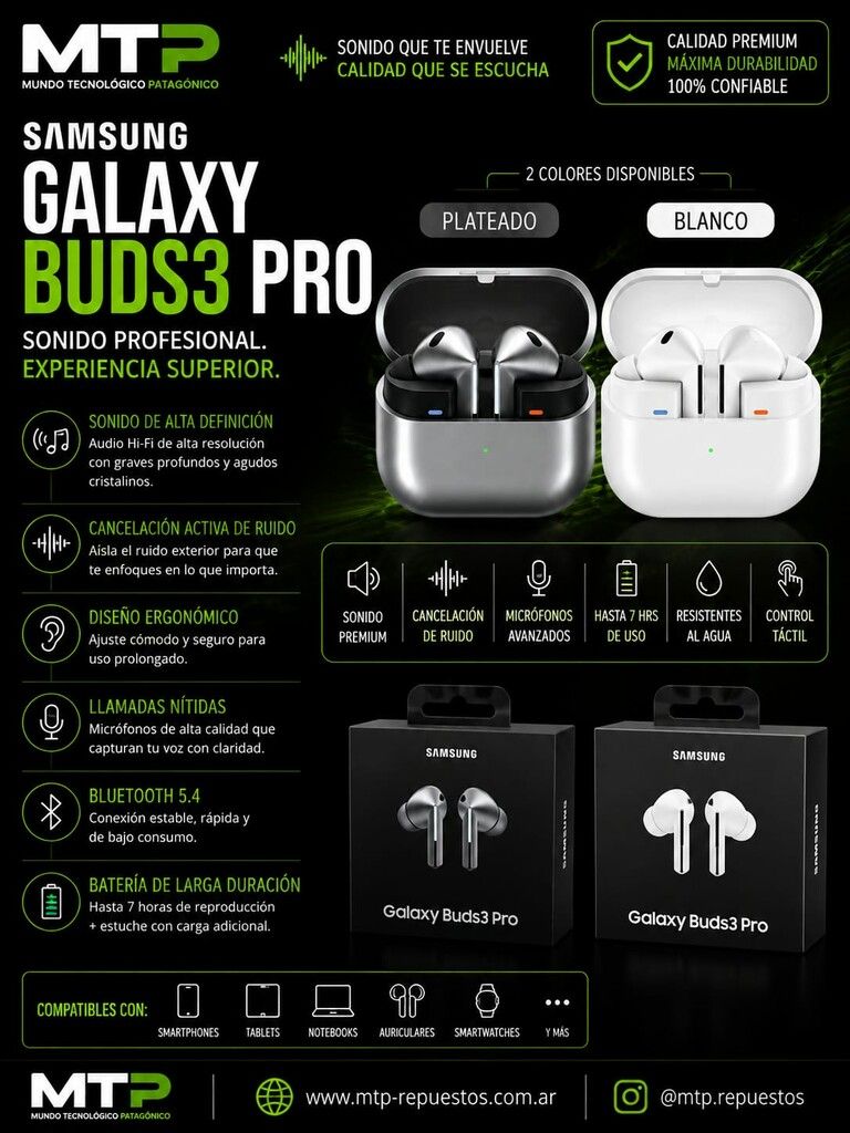 AURICULAR SAMSUNG GALAXY BUDS 3 PRO (R630) ASB3P CAJA NEGRA AURI NEGRO ) AURICULAR SAMSUNG GALAXY BUDS 3 PRO (R630) ASB3P CAJA NEGRA AURI NEGRO ) - Imagen 1