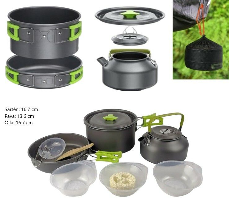 JUEGO OLLAS DE ALUMINIO PARA CAMPING 12PCS JUEGO OLLAS DE ALUMINIO PARA CAMPING 12PCS - Imagen 1