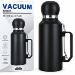 TERMO CON MATE Y BOMBILLA 1300 ML SM-2067 NEGRO