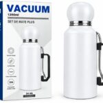 TERMO CON MATE Y BOMBILLA 1300 ML SM-2067 BLANCO