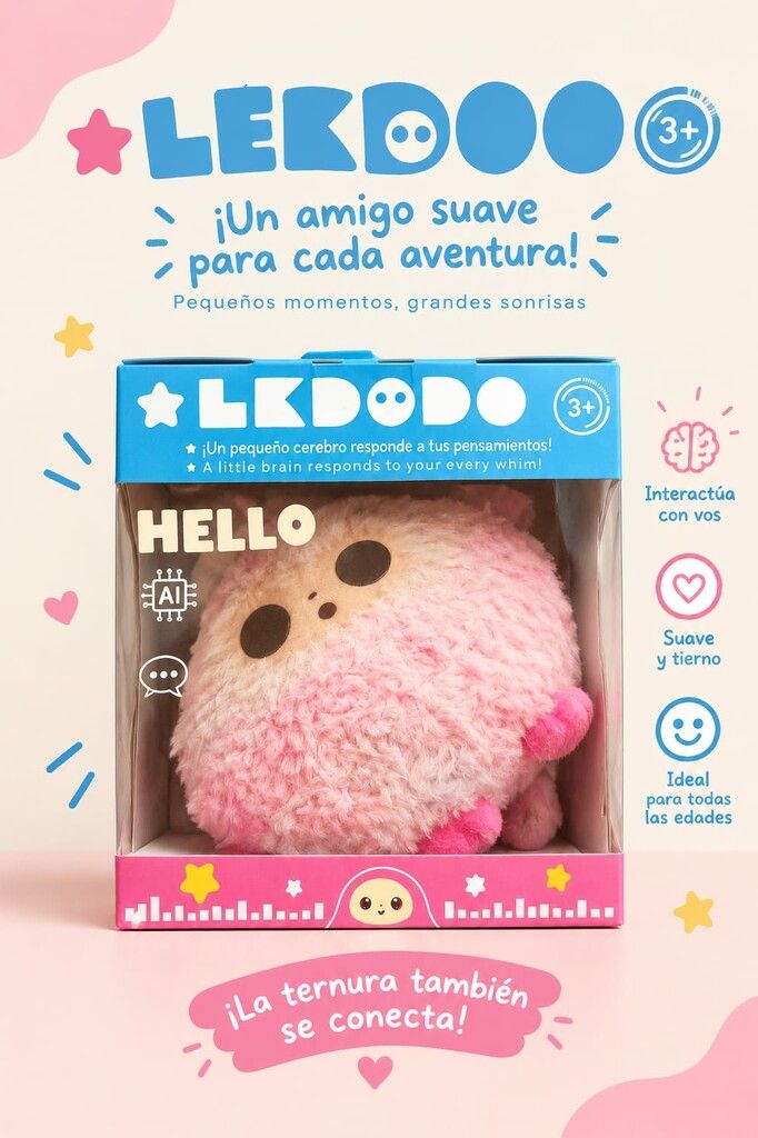 PELUCHE INTERACTIVO LEDODO CON IA FYS12 GB6675 ROSA PELUCHE INTERACTIVO LEDODO CON IA FYS12 GB6675 ROSA - Imagen 1