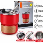 VASO TERMICO C/BOMBILLA 200ML TT03 ROJO