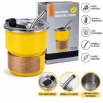 VASO TERMICO C/BOMBILLA 200ML TT03 AMARILLO