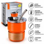VASO TERMICO C/BOMBILLA 200ML TT03 NARANJA