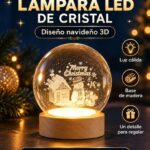 BOLA LED DE CRISTAL 8CM. LED-83071 LED-83058 (CASA MUÑECO NIEVE )