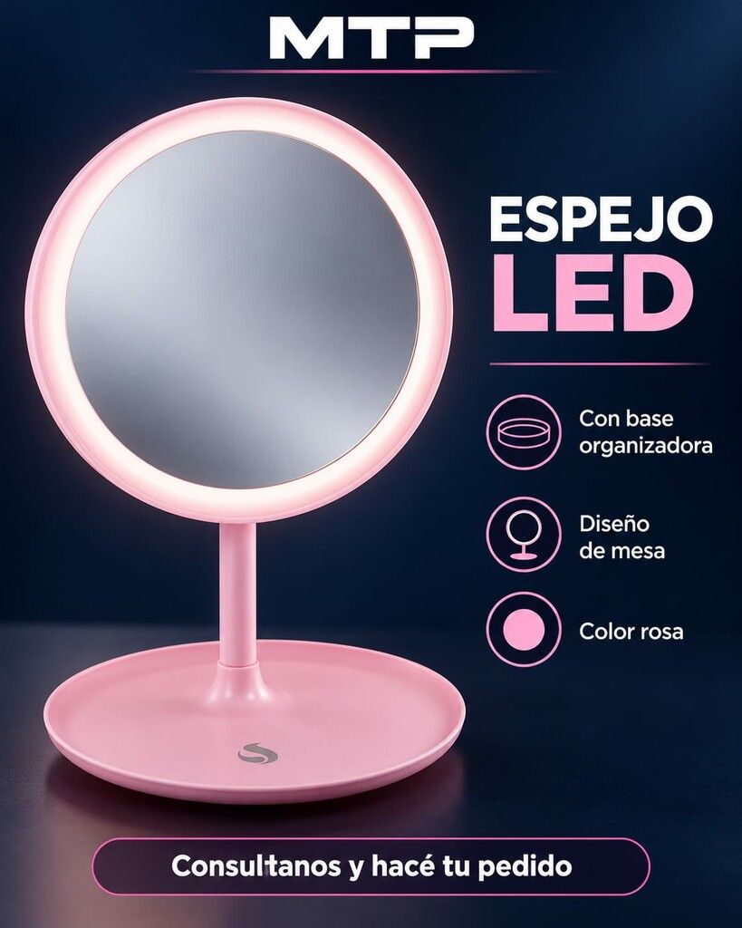 ACC0028 ESPEJO LED USB REGULABLE ROSA ESP-4205 ACC0028 ESPEJO LED USB REGULABLE ROSA ESP-4205 - Imagen 1
