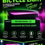 LUZ RECARGABLE BICI CON BOCINA 7588 LED-83122 (ROSA Y NEGRA)